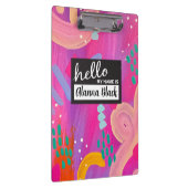 こんにちは私の名前はピンクガーリー抽象芸術美学 クリップボード (右)