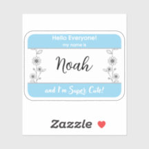 こんにちは私の名前はベビー名タグのステッカー生まれたばかりの