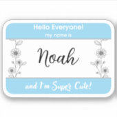 こんにちは私の名前はベビー名タグのステッカー生まれたばかりの シール (正面)