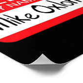 こんにちは私の名前はマイクOxlongおもしろいアダルトユーモアのジョーク ポスター (角)