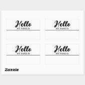 こんにちは私の名前はミニマルモダンリスト 長方形シール (シート)