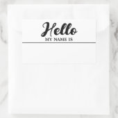 こんにちは私の名前はミニマルモダンリスト 長方形シール (バッグ)
