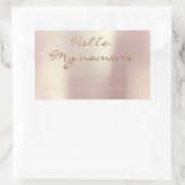 こんにちは私の名前はラベルファミリークラスミーティングバラ 長方形シール (バッグ)