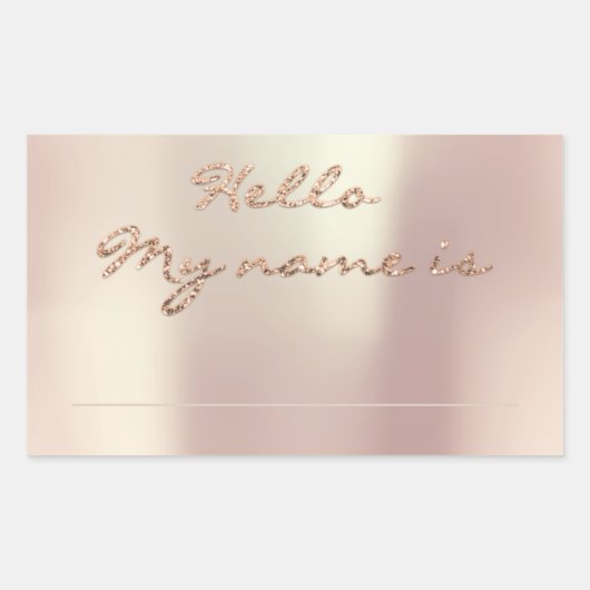 こんにちは私の名前はラベルファミリークラスミーティングバラ 長方形シール (正面)