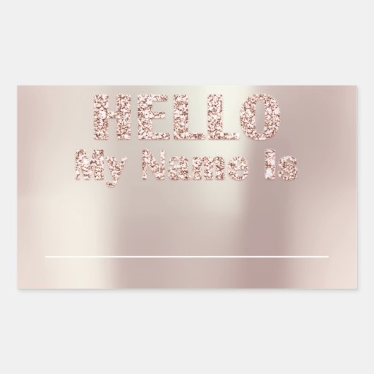 こんにちは私の名前はラベルミーティングクラスミーティングパール 長方形シール (正面)