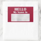 こんにちは私の名前はラベルミーティングクラスミーティングレッドグラ 長方形シール (バッグ)