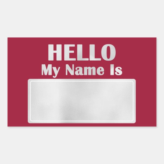 こんにちは私の名前はラベルミーティングクラスミーティングレッドグラ 長方形シール (正面)