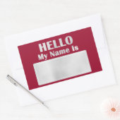 こんにちは私の名前はラベルミーティングクラスミーティングレッドグラ 長方形シール (封筒)