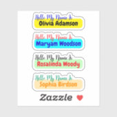 こんにちは私の名前はラベル – 防水名のシール シール (シート)