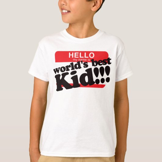 こんにちは私の名前は世界の最高の子 Tシャツ (正面)