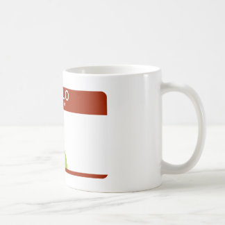 こんにちは私の名前は人間の特徴をもちます コーヒーマグカップ