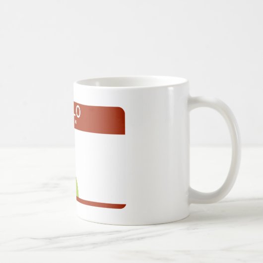 こんにちは私の名前は人間の特徴をもちます コーヒーマグカップ (右)