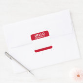 こんにちは私の名前は名前タグ赤と白ステッカーです スクエアシール (封筒)