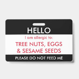 こんにちは私の名前は子供のカスタムのアレルギーにアレルギーです バッジ
