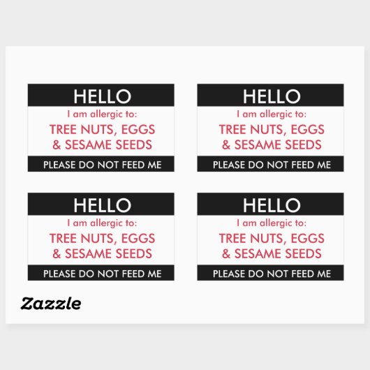 こんにちは私の名前は子供アレルギーカスタムである 長方形シール (シート)