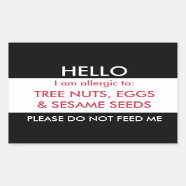 こんにちは私の名前は子供アレルギーカスタムである 長方形シール