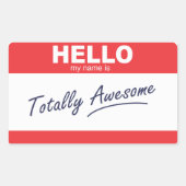 こんにちは私の名前は完全に名前素晴らしタグである。 長方形シール (正面)