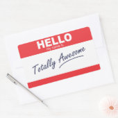 こんにちは私の名前は完全に名前素晴らしタグである。 長方形シール (封筒)