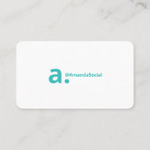 こんにちは私の名前は斜はっきりした線の影ティール（緑がかった色）グラデーション 名刺 (裏面)