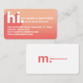 こんにちは私の名前は斜めはっきりしたの影のコーレルグラデーション 名刺 (正面/裏面)