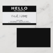 こんにちは私の名前は次のとおりです: 白黒 名刺 (正面/裏面)