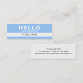 こんにちは私の名前は次のとおりです: 2味方される: 淡いブルー スキニー名刺 (正面/裏面)