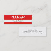 こんにちは私の名前は次のとおりです: 2味方される: 赤い スキニー名刺 (正面/裏面)