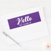 こんにちは私の名前は紫のミニマルモダンリストスクリプト 長方形シール (封筒)