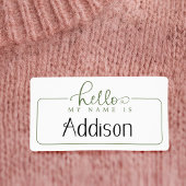 こんにちは私の名前は緑のスクリプト名タグシール ラベル