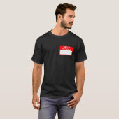こんにちは私の名前は赤い名前空白のタグのおもしろいノベルティT Tシャツ (正面フル)
