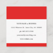 こんにちは私の名前は赤い四角で スクエア名刺 (裏面)