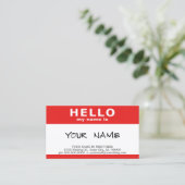 こんにちは私の名前は赤の名前タグ 名刺 (スタンド正面)