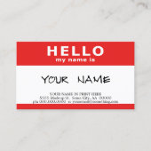 こんにちは私の名前は赤の名前タグ 名刺 (正面)