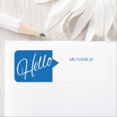 こんにちは私の名前は青い白のラベル ラベル (インサイチュ)