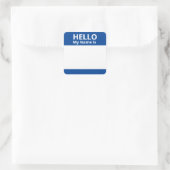 こんにちは私の名前は青と白の名前タグシール スクエアシール (バッグ)