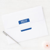 こんにちは私の名前は青と白の名前タグシール スクエアシール (封筒)