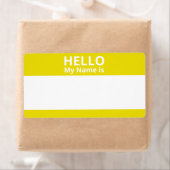 こんにちは私の名前は黄色と白の名前タグラベル ラベル (インサイチュ)