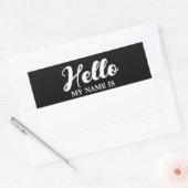 こんにちは私の名前は黒のミニマルモダンリストスクリプト 長方形シール (封筒)