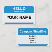 こんにちは私の名前は、あなたの名前あります 名刺 (正面/裏面)