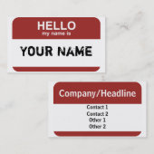 こんにちは私の名前は、あなたの名前あります 名刺 (正面/裏面)