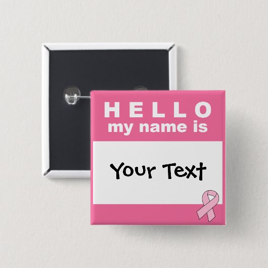 こんにちは私の名前は(ここのあなたの文字)パーソナライズです 缶バッジ (正面&裏面)