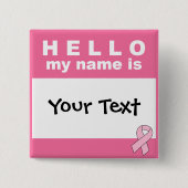 こんにちは私の名前は(ここのあなたの文字)パーソナライズです 缶バッジ (正面)