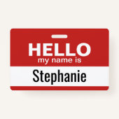 こんにちは私の名前は – パーソナライズされた バッジ (正面)