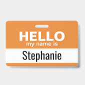 こんにちは私の名前は – パーソナライズされた バッジ (正面)