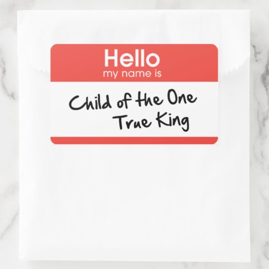 こんにちは私の名前は:唯一の真の王の子 長方形シール (バッグ)