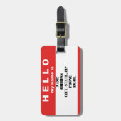 こんにちは私の名前は…荷物のラベルです ラゲッジタグ (正面縦)