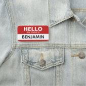 こんにちは私の名前は – 赤 – カスタム従業員名 名札 (インサイチュ)