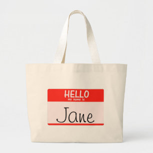 こんにちは私の名前は_____Totebagです ラージトートバッグ