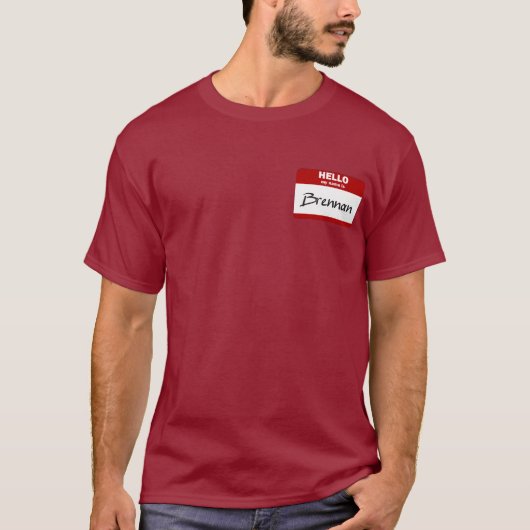 こんにちは私の名前はBrennanはです(赤い) Tシャツ (正面)
