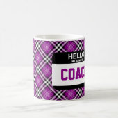 こんにちは私の名前はCOACHスポーツ名タグプレイドパープル モーフィングマグカップ (中央)